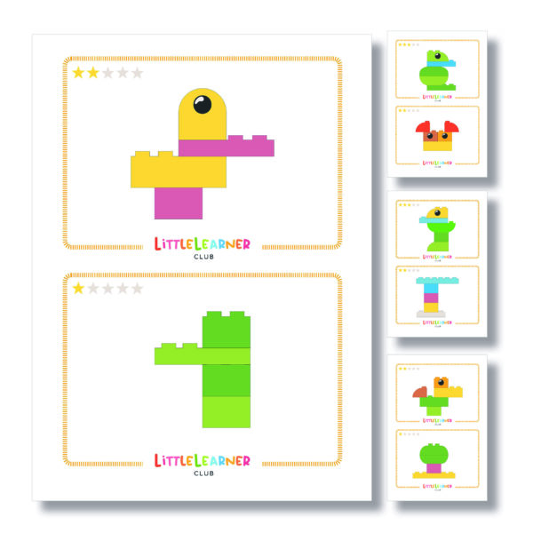 Duplo dieren bouwen - 14 kaarten (2+)